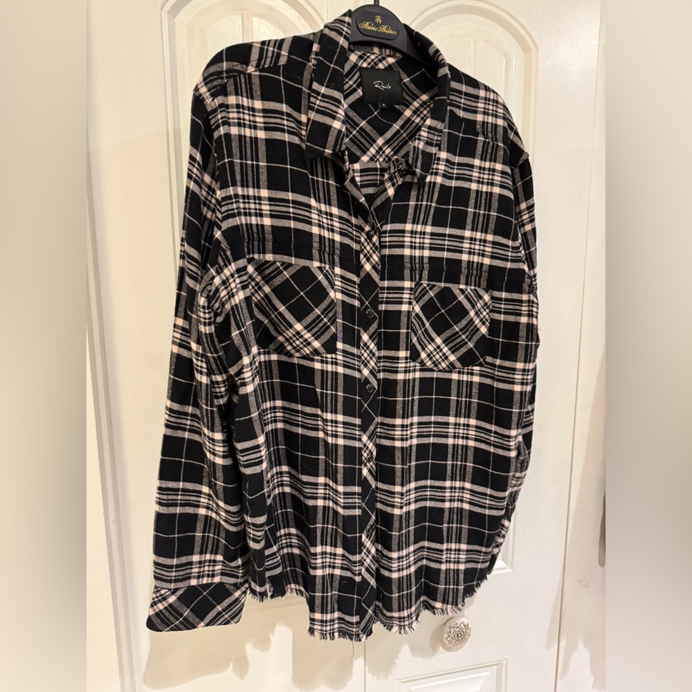 Rails Black and Pink Plaid Shirt
